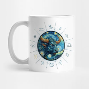 ZODIAC Taurus - Astrological TAURUS - TAURUS - ZODIAC sign - Van Gogh style - 6 Mug